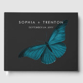 ダークムーディミニマルーティール（緑がかった色）モス結婚ズ ゲストブック (正面)