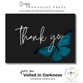 ダークムーディミニマルーティール(緑がかった色)モス結婚ズ サンキューカード