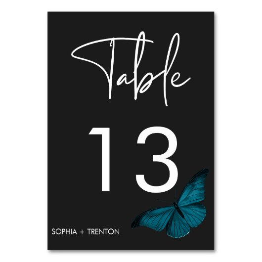 ダークムーディミニマルーティール（緑がかった色）モス結婚ズ テーブルナンバー (裏面)