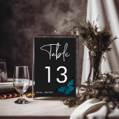 ダークムーディミニマルーティール（緑がかった色）モス結婚ズ テーブルナンバー