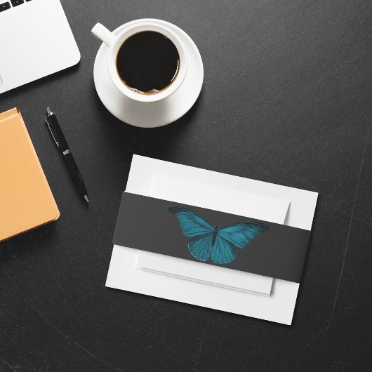 ダークムーディミニマルーティール（緑がかった色）モス結婚ズ 招待状ベリーバンド