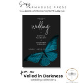 ダークムーディミニマルーティール(緑がかった色)モス結婚ズ 招待状