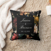 ダークムーディロマンチックフローラオランダパインターリー結婚ズ クッション (ブランケット)