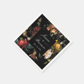 ダークムーディロマンチックフローラオランダパインターリー結婚ズ スタンダードカクテルナプキン (角)