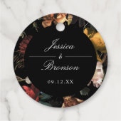 ダークムーディロマンチックフローラオランダパインターリー結婚ズ フェイバータグ (裏面)