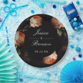 ダークムーディロマンチックフローラオランダパインターリー結婚ズ ペーパープレート (パーティー)