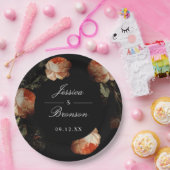 ダークムーディロマンチックフローラオランダパインターリー結婚ズ ペーパープレート (パーティー)