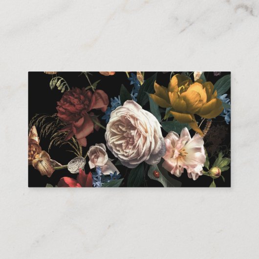 ダークムーディロマンチックフローラオランダ座席表 名刺 (裏面)