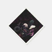 ダークムーディロマンチックフローラホワイト結婚ズ スタンダードカクテルナプキン (角)