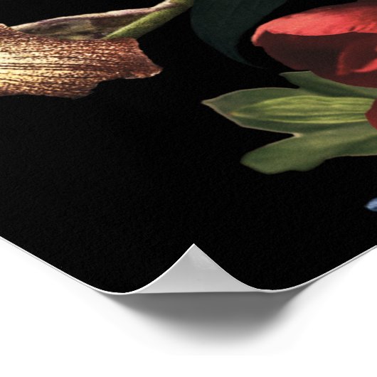 ダークムーディロマンチックフローラ結婚オランダの歓迎 ポスター (角)