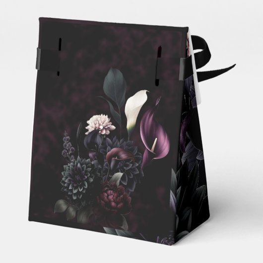 ダークムーディロマンチックフローラ結婚式の引き出物 フェイバーボックス (裏面サイド)