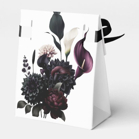 ダークムーディロマンチックフローラ結婚式の引き出物 フェイバーボックス (裏面サイド)