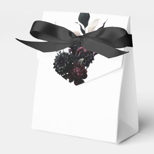 ダークムーディロマンチックフローラ結婚式の引き出物 フェイバーボックス (正面サイド)