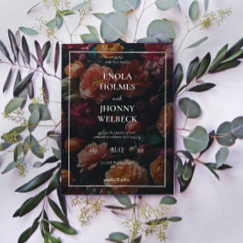 ダークムーディロマンチックフローラ結婚式招待状 招待状