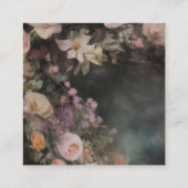 ダークムーディロマンチックフローラ結婚式RSVP エンクロージャーカード (裏面)