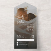 ダークムーディロマンチック結婚ミニマル記念日 オールインワン招待状 (内側)