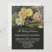 ダークムーディロマンチック絵画アンティークトレ結婚ーズ 招待状 (正面)