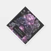 ダークムーディロマンチック花模様ブライダルシャワーナプキンス スタンダードランチョンナプキン (角)