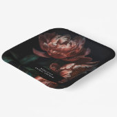 ダークムーディロマンチック花模様ブライダルシャワー ペーパープレート (傾斜あり)