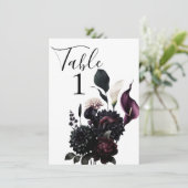 ダークムーディロマン結婚フローラのテーブル番号 招待状 (スタンド正面)