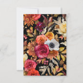 ダークムーディーな秋の花をテーマにしたブライダルシャワーのお礼 サンキューカード (裏面)