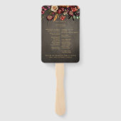 ダークムーディーはっきりしたワイルドフラワー結婚式 プログラム ハンドファン (裏面)