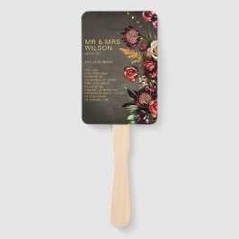 ダークムーディーはっきりしたワイルドフラワー結婚式 プログラム ハンドファン