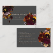 ダークムーディーオータムフローラブーケ 名刺 (正面/裏面)