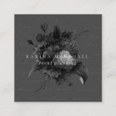 ダークムーディーグレーロマンティックフローラ スクエア名刺 (正面)