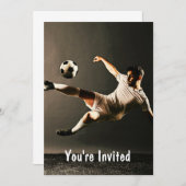 ダークムーディーサッカーのボールキック 招待状 (正面/裏面)