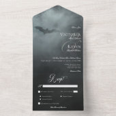 ダークムーディースミッドナイトこうもり&フォグディナ結婚ーズ オールインワン招待状 (内側)