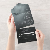 ダークムーディースミッドナイトこうもり&フォグノディナ結婚ーズ オールインワン招待状 (貼ってはがせる)