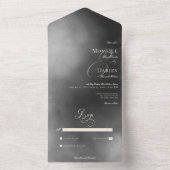 ダークムーディースミッドナイトブラックフォグノーディナー結婚ズ オールインワン招待状 (内側)