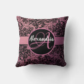 ダークムーディーズフローラオンピンクモノグラム クッション (裏面)