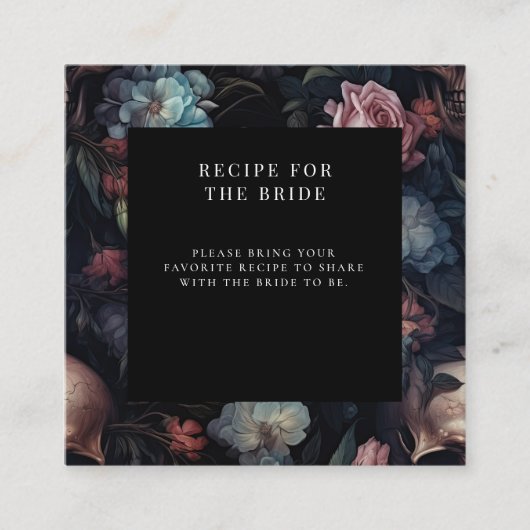 ダークムーディーズフローラゴシックブライダルシャワー エンクロージャーカード (正面)