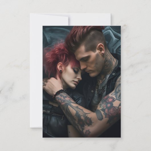 ダークムーディーズフローラゴシックブライダルシャワー サンキューカード (裏面)