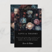 ダークムーディーズフローラゴシックブライダルシャワー サンキューカード (正面/裏面)