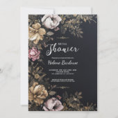 ダークムーディーズフローラゴシックブライダルシャワー 招待状 (正面)