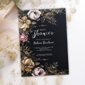 ダークムーディーズフローラゴシックブライダルシャワー 招待状