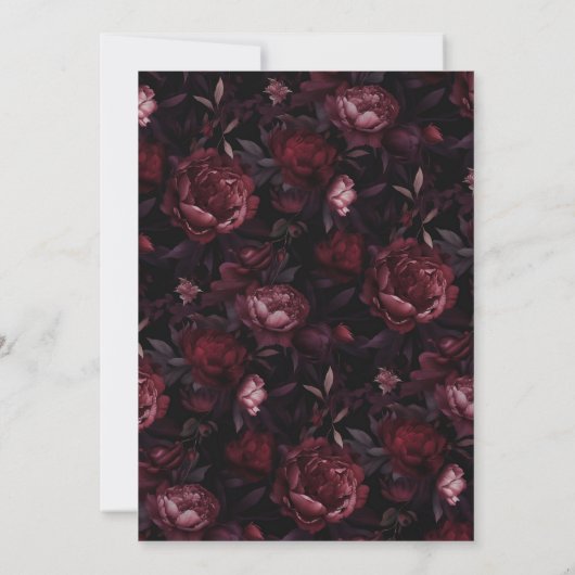 ダークムーディーズフローラスカルゴシックブライダルシャワー 招待状 (裏面)