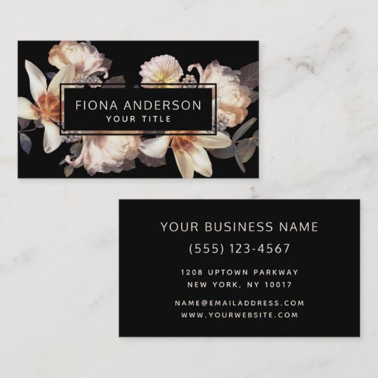 ダークムーディーズフローラビジネスプロフェッショナル 名刺 (正面/裏面)