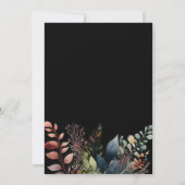 ダークムーディーズフローラブラックエレガントな結婚式 招待状 (裏面)