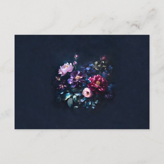 ダークムーディーズフローラブラックマウヴ結婚の願い井戸 エンクロージャーカード (裏面)