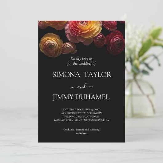 ダークムーディーズフローラ結婚ランクルス 招待状 (スタンド正面)