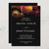 ダークムーディーズフローラ結婚ランクルス 招待状 (正面/裏面)