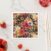 ダークムーディーズ秋フローラロマンチックブライダルシャワー スタンダードカクテルナプキン (インサイチュ)