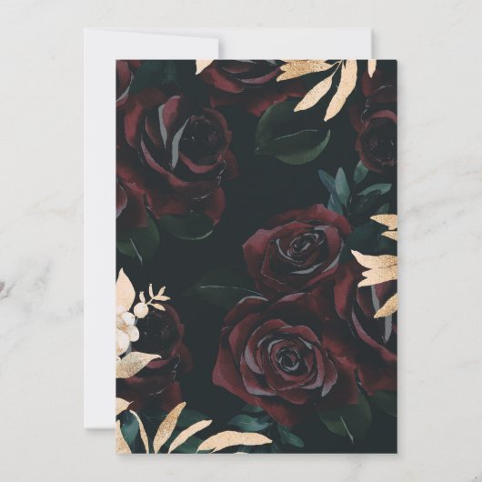 ダークムーディーズ結婚式招待状ブラックウェディング招待 招待状 (裏面)