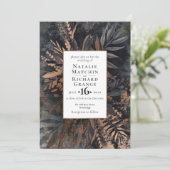 ダークムーディーズ結婚式招待状石板グレー 招待状 (スタンド正面)