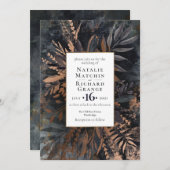 ダークムーディーズ結婚式招待状石板グレー 招待状 (正面/裏面)