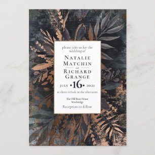 ダークムーディーズ結婚式招待状石板グレー 招待状